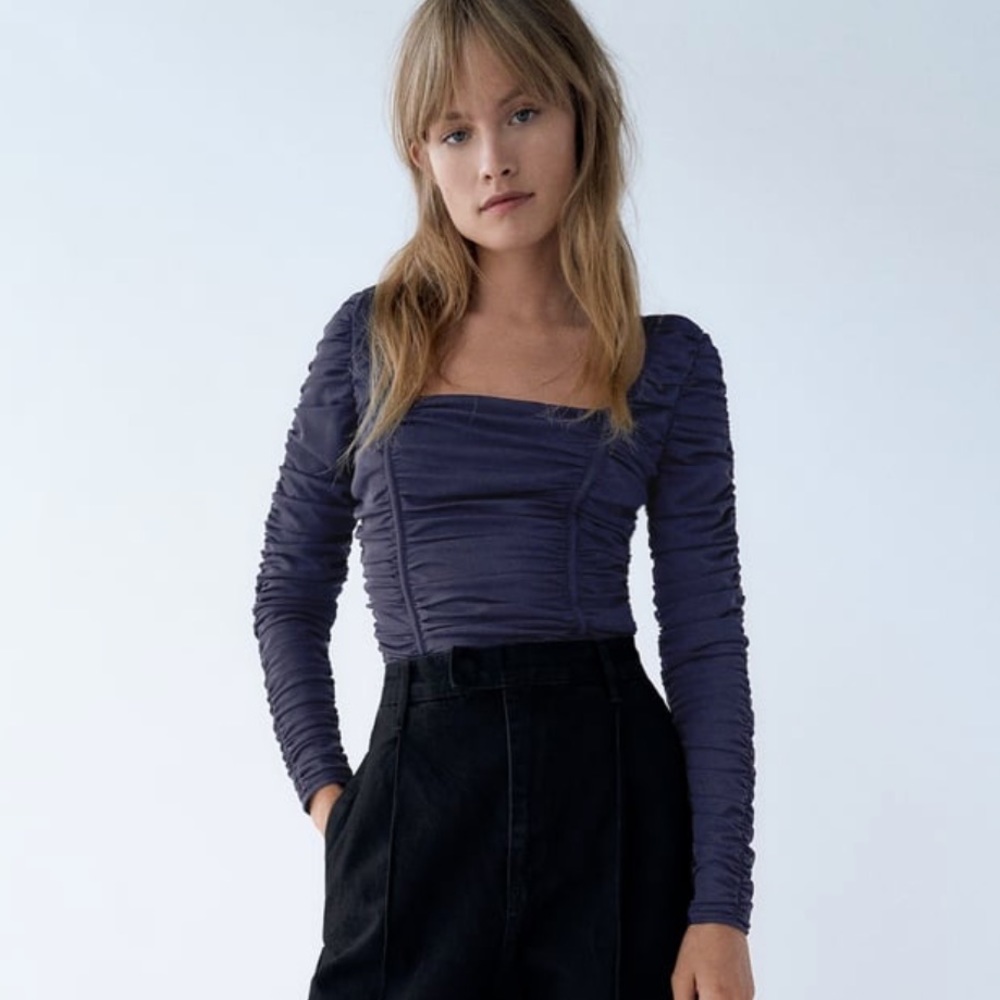 Zara Drappes Tulle Bodysuit